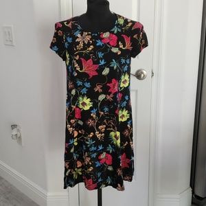 H&M swing mini dress short sleeve floral sz 4 34